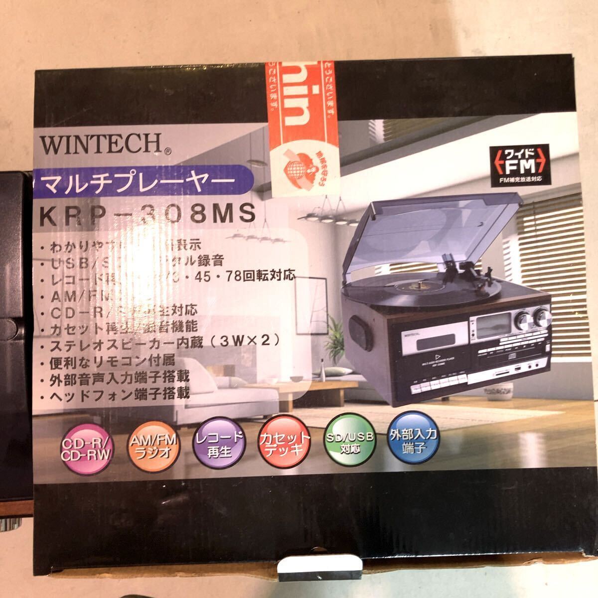 【動作確認済】Wintech KRP-308MS マルチプレーヤー レコード CD カセット ラジオ USB_画像6