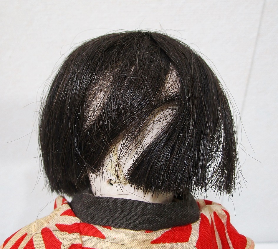 《ジャムルK》Ko0422-74◆送料無料◆日本人形 ビスクドール スリープアイ 陶磁器 子供 少女 レトロ 全長：27.5cm 古いの画像6