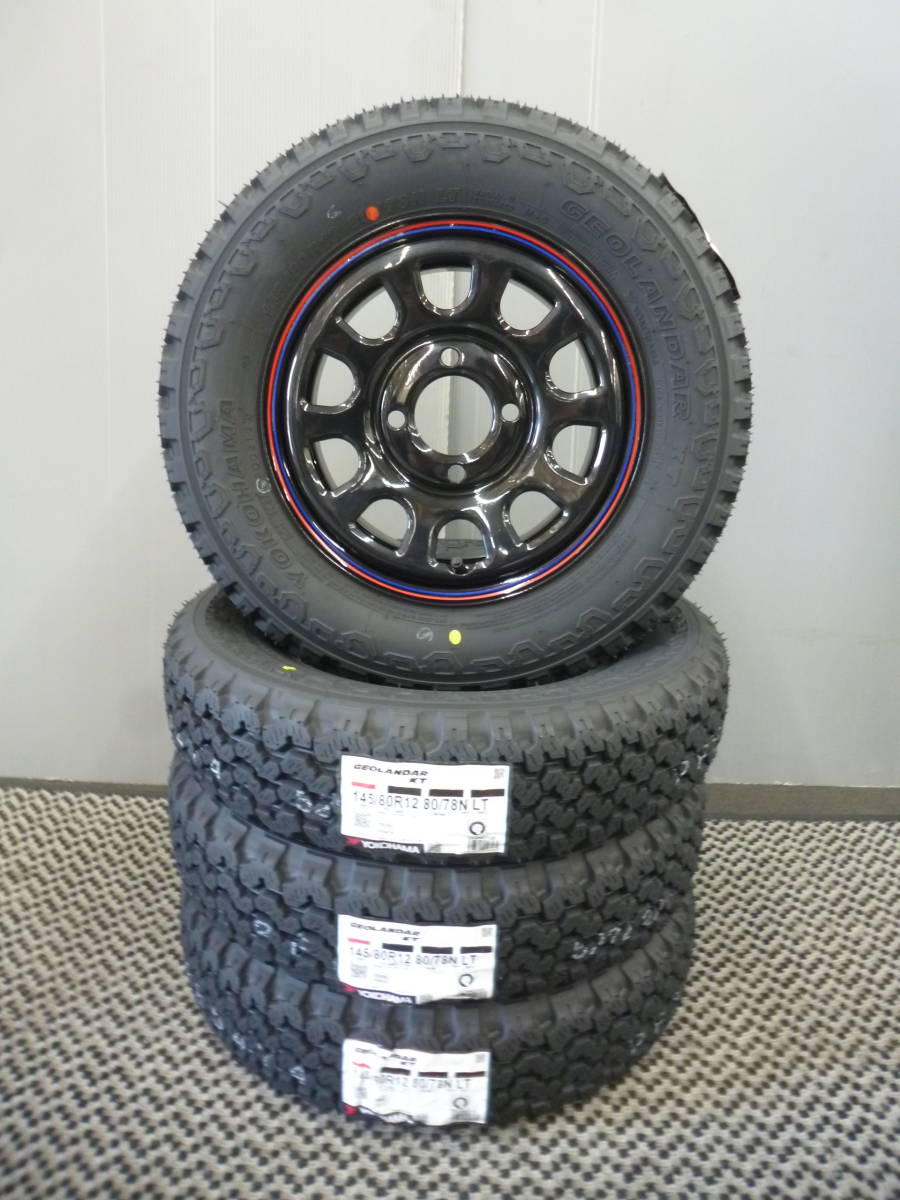 新品★ヨコハマ★ジオランダーKT★145/80R12 80/78N LT★4本セット★軽バン・軽トラ・エブリー・キャリー・サンバー・クリッパー等★G_画像1