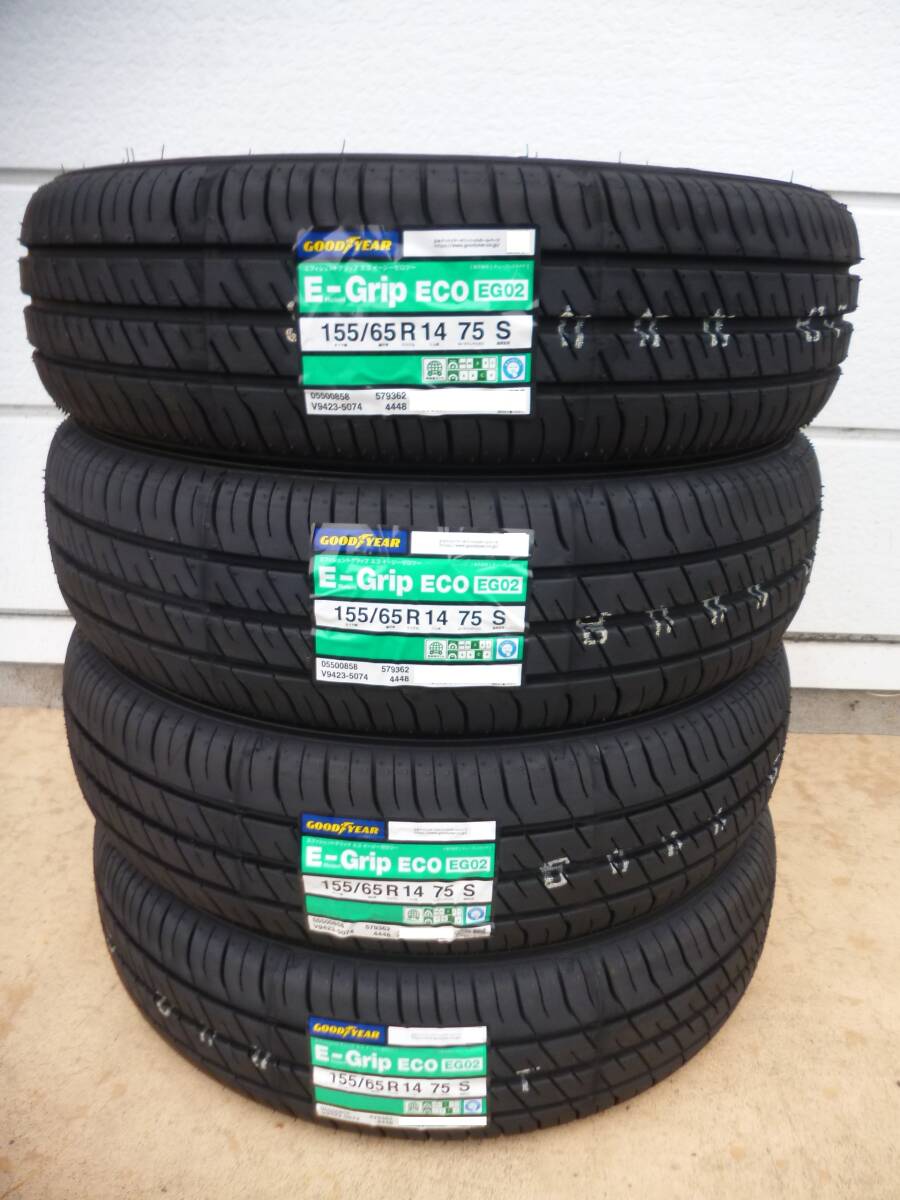 4本送料込み17,600円～★グッドイヤー☆E-Grip ECO EG02★155/65R14★2024年製・軽自動車・N-BOX ワゴンＲ デイズ ウェイク スペーシア の画像1