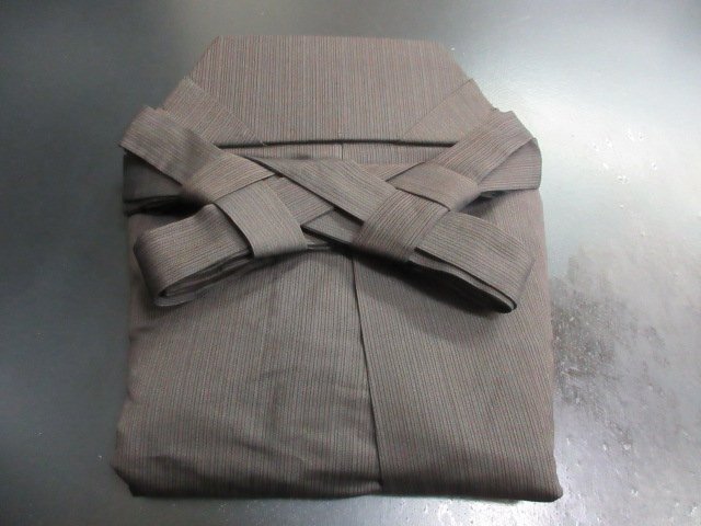 1円 良品 正絹 行灯袴 男性用 茶色 アンティーク 卒業 入学 無地 紐下84.5cm 高級【夢職】★★★の画像1