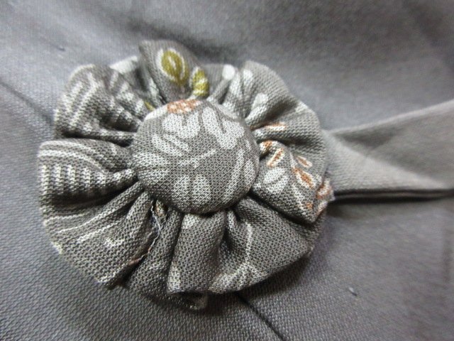 1 jpy superior article silk door garment Japanese clothes long coat .. plain grey high class . length 122cm.68cm[ dream job ]***