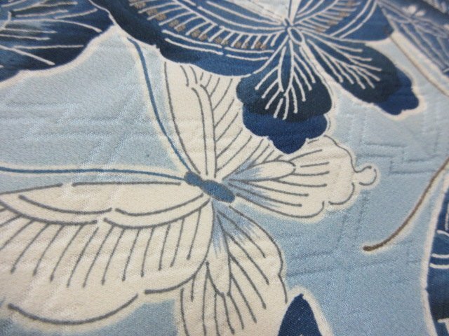 1 jpy used silk kimono visit wear .. type . Japanese clothes antique butterfly Mai butterfly stylish high class . length 155cm.65cm[ dream job ]***