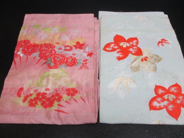 中古 名古屋帯 リメイク 絹 化繊 絽 紗 夏物 縮緬 刺繍 大量 まとめて10点 アンティーク 材料 素材 古布 お稽古 初心者【夢職】☆☆の画像5