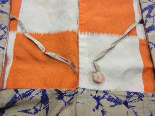 1 jpy used silk length feather woven Japanese clothes coat .. antique retro total aperture stop .. aperture stop floral print high class . length 92cm.64cm[ dream job ]***