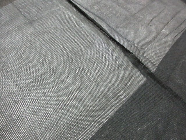 1 jpy superior article silk length feather woven . Japanese clothes antique black . none plain for man single . length 99cm.62cm[ dream job ]***