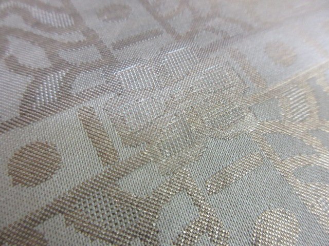 1 jpy superior article silk double-woven obi .. Japanese clothes west . woven gold thread silver thread .. flower Tang .. what ... stylish six through pattern length 424cm[ dream job ]***