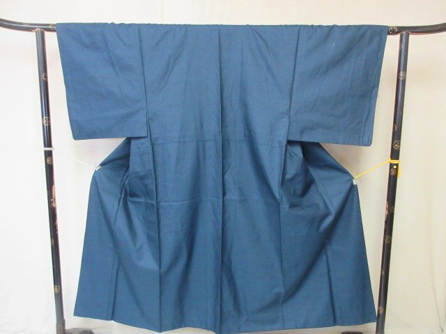 1 jpy superior article silk for man ensemble kimono Indigo mud Ooshima pongee Japanese clothes type . Japanese clothes turtle .... what . feather reverse side high class . length 138cm.67cm[ dream job ]***