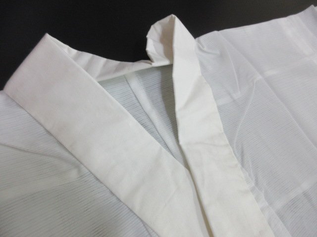 1 иен хорошая вещь .. длинное нижнее кимоно тип . японский костюм японская одежда . лето предмет белый одноцветный одиночный . длина 120cm.64cm[ сон работа ]***