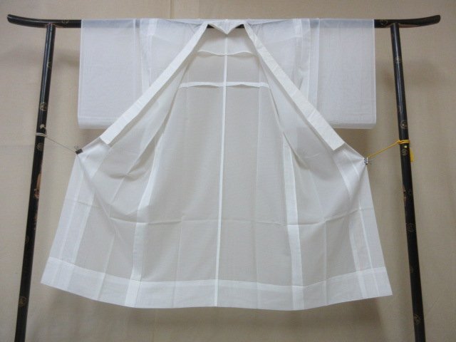 1 иен хорошая вещь .. длинное нижнее кимоно тип . японский костюм японская одежда . лето предмет белый одноцветный одиночный . длина 120cm.64cm[ сон работа ]***