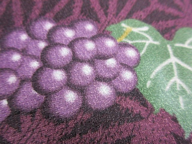 1 jpy superior article .. kimono fine pattern ... Japanese clothes Japanese clothes purple arrow feather .. fruits fruit flax. leaf stylish . length 163cm.67cm[ dream job ]***