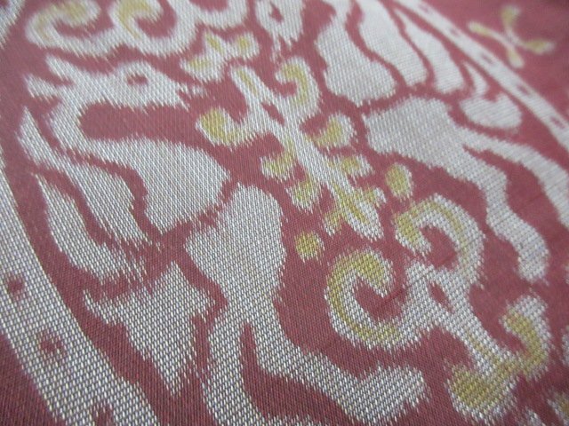1 иен хорошая вещь натуральный шелк кимоно эпонж японский костюм японская одежда античный olientaru. внизу .. документ . внизу . птица документ цветок Tang . модный высококлассный . длина 142cm.60cm[ сон работа ]**