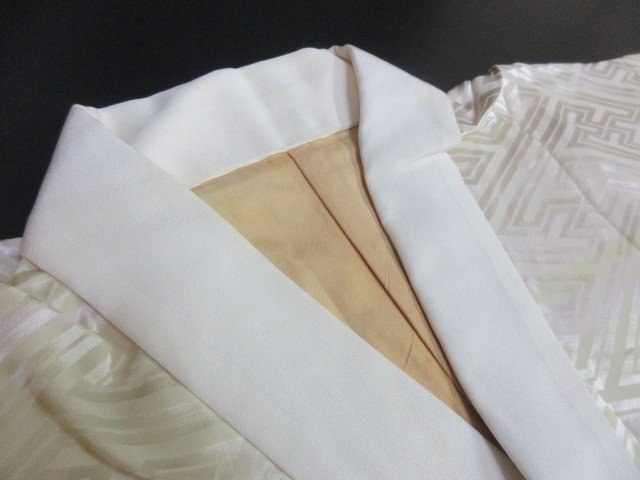 1 иен хорошая вещь натуральный шелк длинное нижнее кимоно .. тип . японский костюм японская одежда .. градация .. форма . длина 126cm.66cm[ сон работа ]***