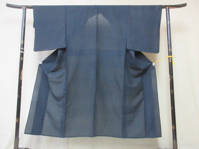1 иен б/у натуральный шелк длина надеты кимоно . лето предмет мужской японский костюм японская одежда чёрный ... какой ... одиночный . длина 132cm.67cm[ сон работа ]***