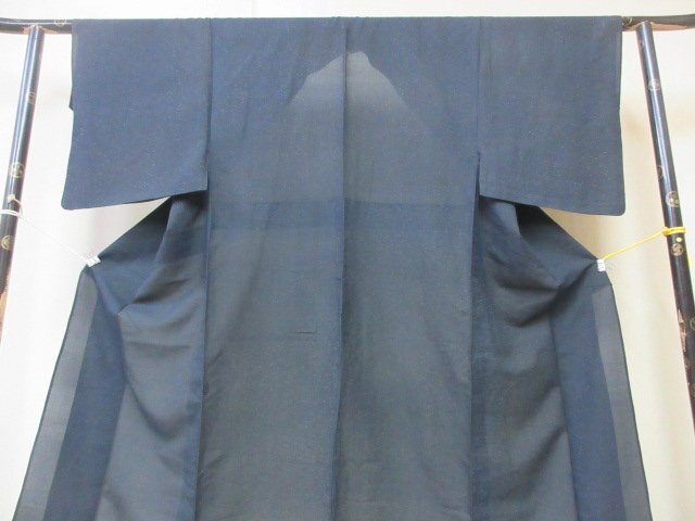 1 иен б/у натуральный шелк длина надеты кимоно . лето предмет мужской японский костюм японская одежда чёрный ... какой ... одиночный . длина 132cm.67cm[ сон работа ]***