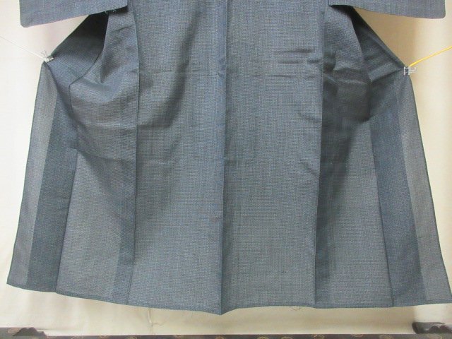 1円 良品 正絹 長着 着物 夏紬 夏物 男性用 和装 和服 紺 幾何学 抽象 単衣 身丈136cm 裄66cm ◆逸品◆【夢職】★★★★の画像5