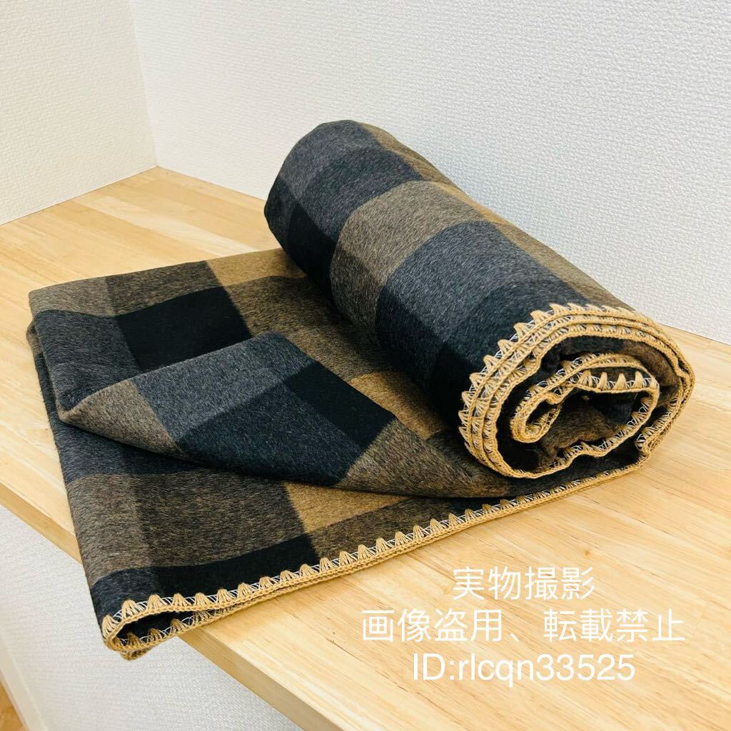 1.9kg厚地 カシミア毛布 ラグマット ブランケット 超高品質200cmx150cm 20%カシミア 80%ウール タペストリー キャンプ 保暖防寒 野外登山_画像1