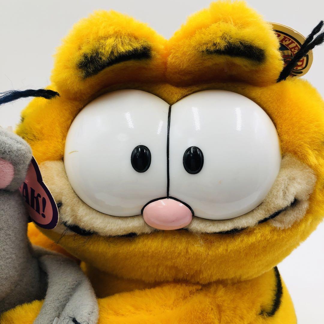 【レア・タグ付き！】Garfield ガーフィールド ねずみ 抱っこ ぬいぐるみ ビンテージ