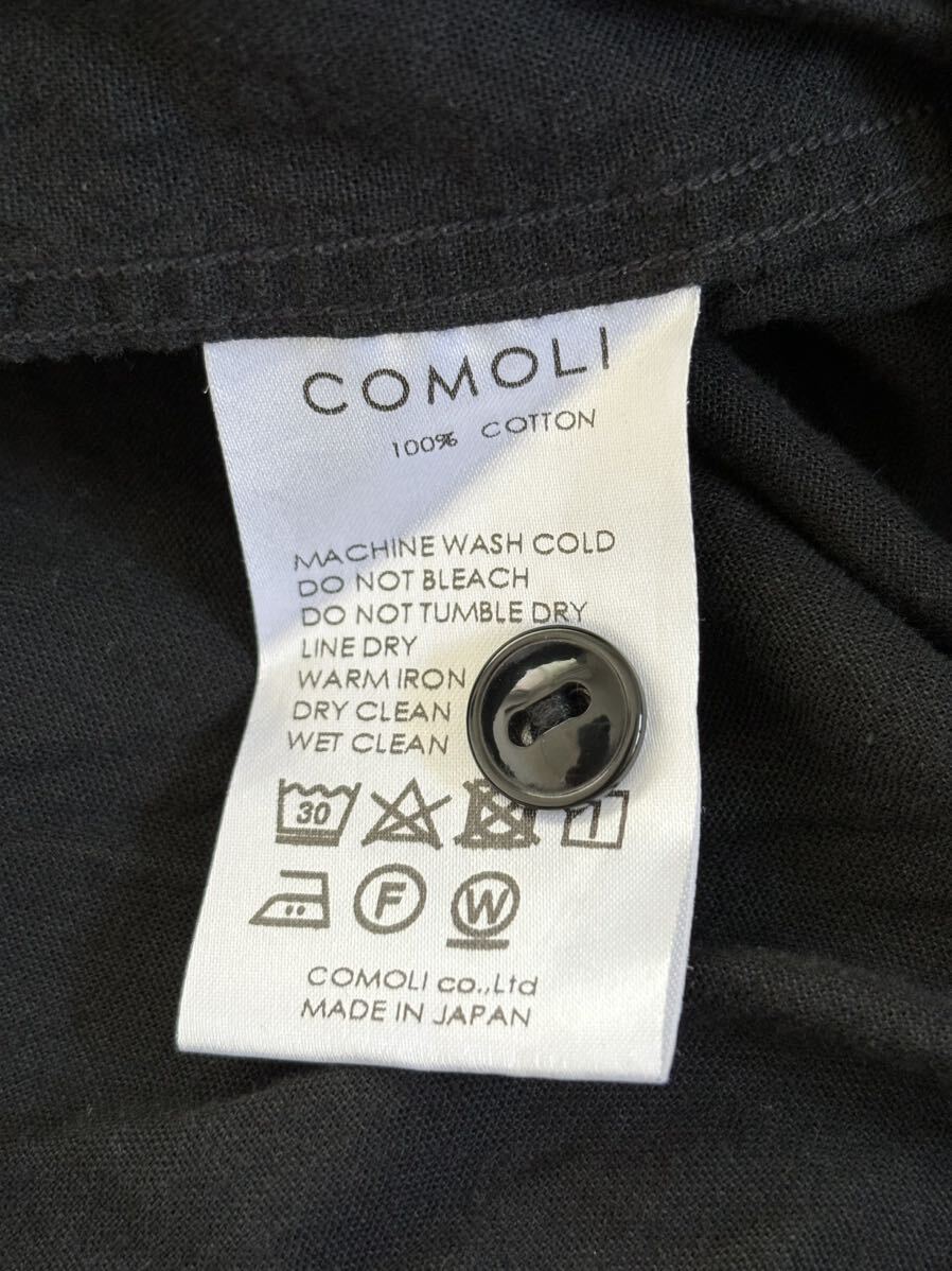 【送料無料】COMOLI コモリ ベタシャン CPO シャツ サイズ2 ブラック_画像4