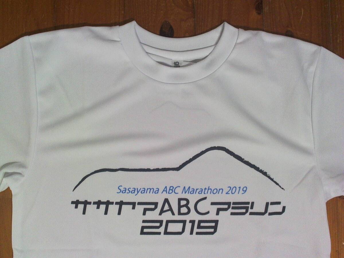 ☆未使用☆【篠山ABCマラソン/ササヤマABCマラソン2019】プリント ドライ半袖Tシャツ グリマー製S 白 ホワイト_画像2