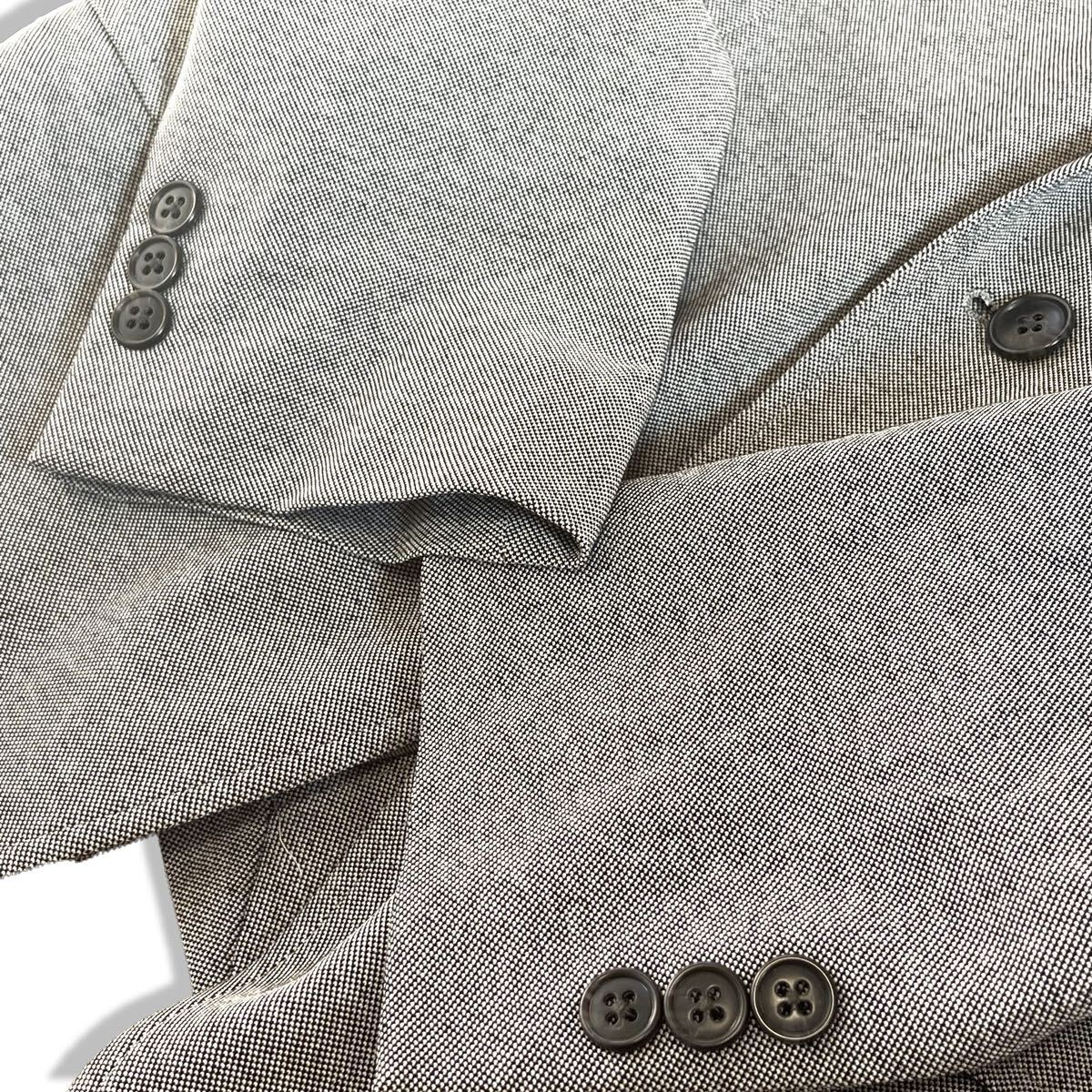 1円 【紳士の正装】 ユナイテッドアローズ UNITED ARROWS テーラードジャケット ブレザー コットン アンコン XL グレー スーツの画像5