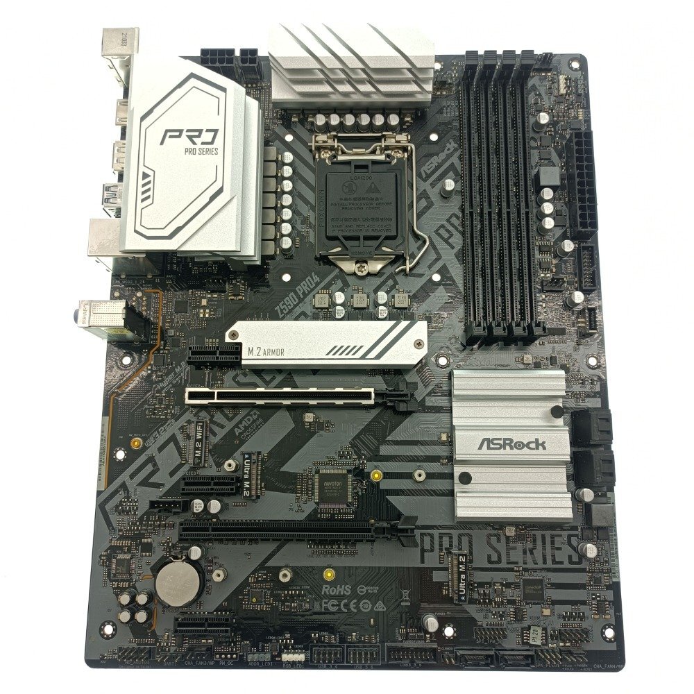 ASRock アスロック ATX マザーボード Z590 Pro4 Intel10/11世代 LGA1200 DDR4 ゲーミング 自作 デスクトップ PCパーツ 現状 中古の画像2