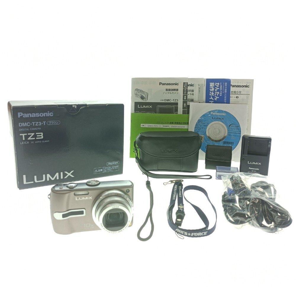 Panasonic パナソニック LUMIX コンパクトデジタルカメラ DMC-TZ3 ピンク バッテリー 充電器付 平成レトロ コンデジ 光学機器 中古の画像1