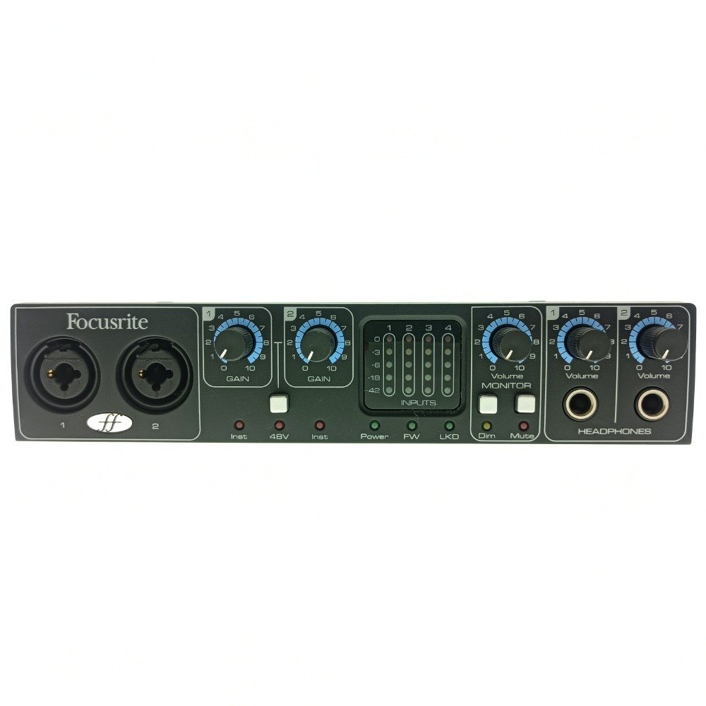 Focusrite Focus light audio interface Saffire Pro 24PSP microphone preamplifier mixer bus power sound equipment used 