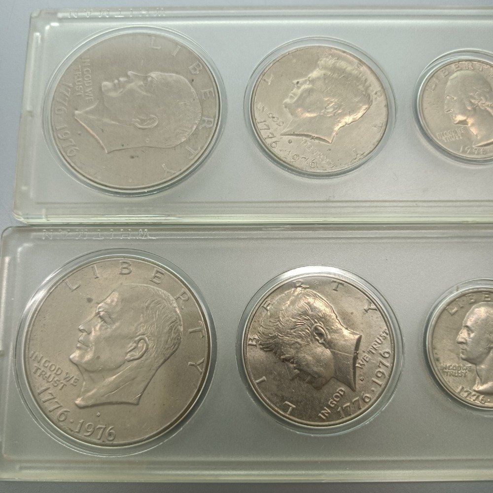 リバティコイン 1976 LIBERTY WHITMAN 1 5 10 25 50セント 1ドル U.S.A. 外貨コイン 2セット アンティーク コレクション 硬貨 中古_画像3