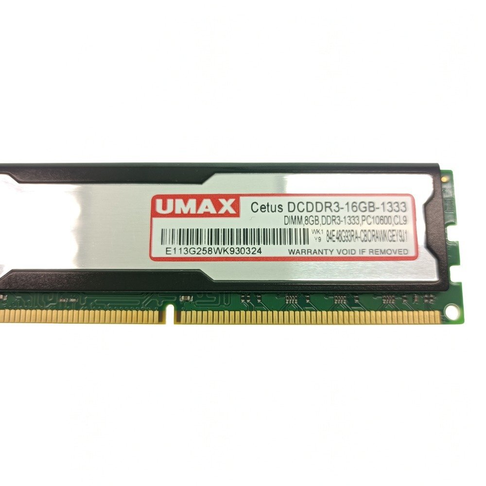 UMAX ユーマックス Cetus デスクトップ PC用メモリ DCDDR3-16GB-1333 (8GB×2枚組) PC3-10600 自作 増設 まとめ売り ジャンク 中古_画像6