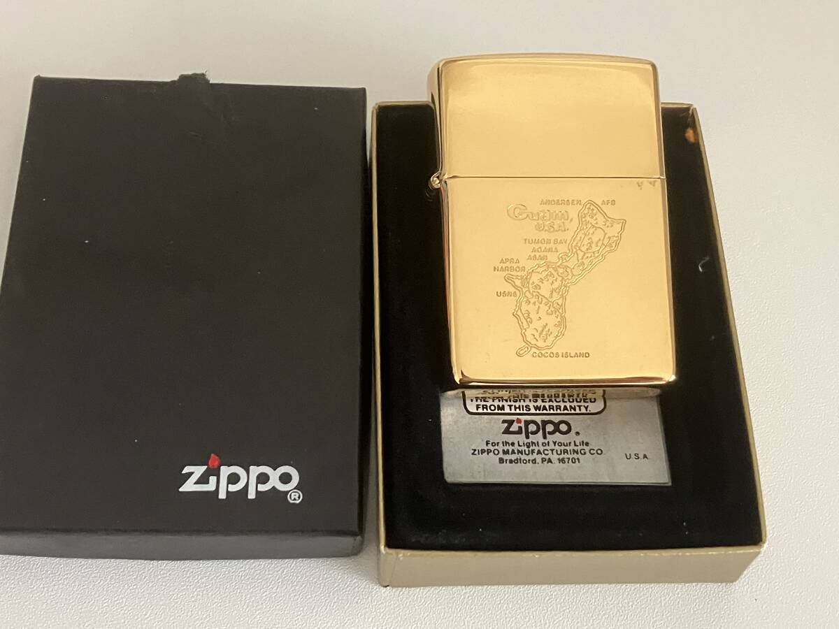 zippo 1991年製 ソリッドブラス【Guam USA】未着火品_画像1