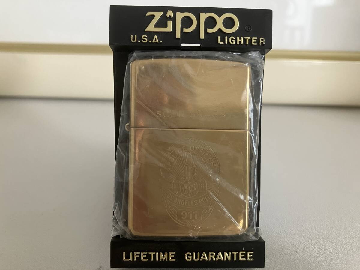 zippo 1996年製 SOLID BRASS ソリッドブラス LOS ANGELES POLICE 【ロサンゼルス市警察】未着火品の画像2