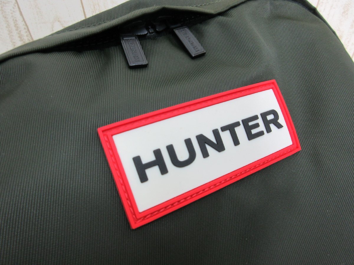 HUNTER/ Hunter : original nylon small backpack 16L UBB5028KBM dark olive waterproof rucksack unisex used /USED