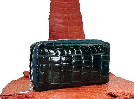 1 jpy ~hen loan company manufactured shining crocodile round long wallet aruji-. green the truth thing image new goods beautiful goods shining & compressed gas cylinder finishing 