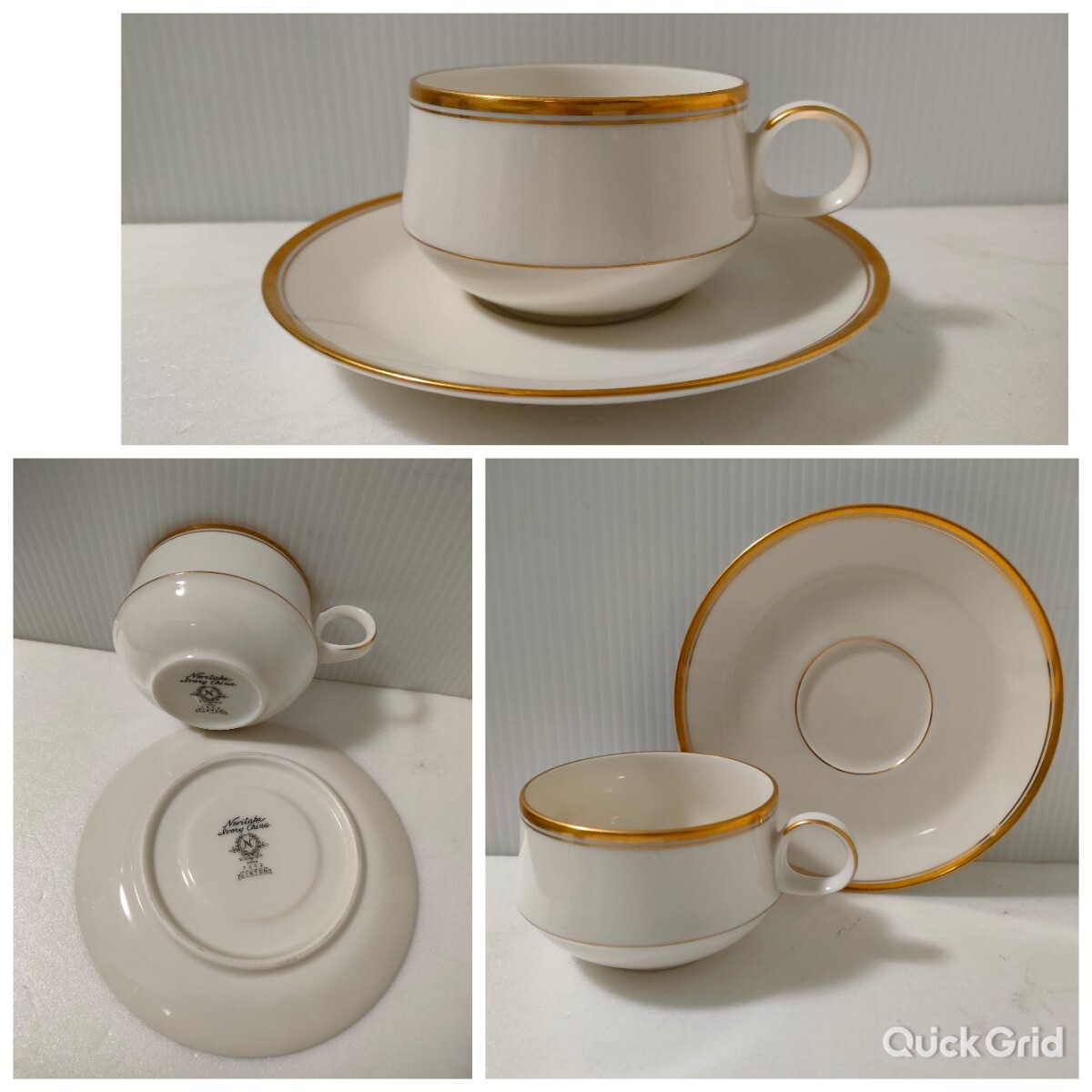 Noritake ノリタケ レトロ デザインいろいろまとめて / カップ＆ソーサー 4客 / 皿 ×2 / シュガーポット ×1 / ミルクピッチャー ×1 中古