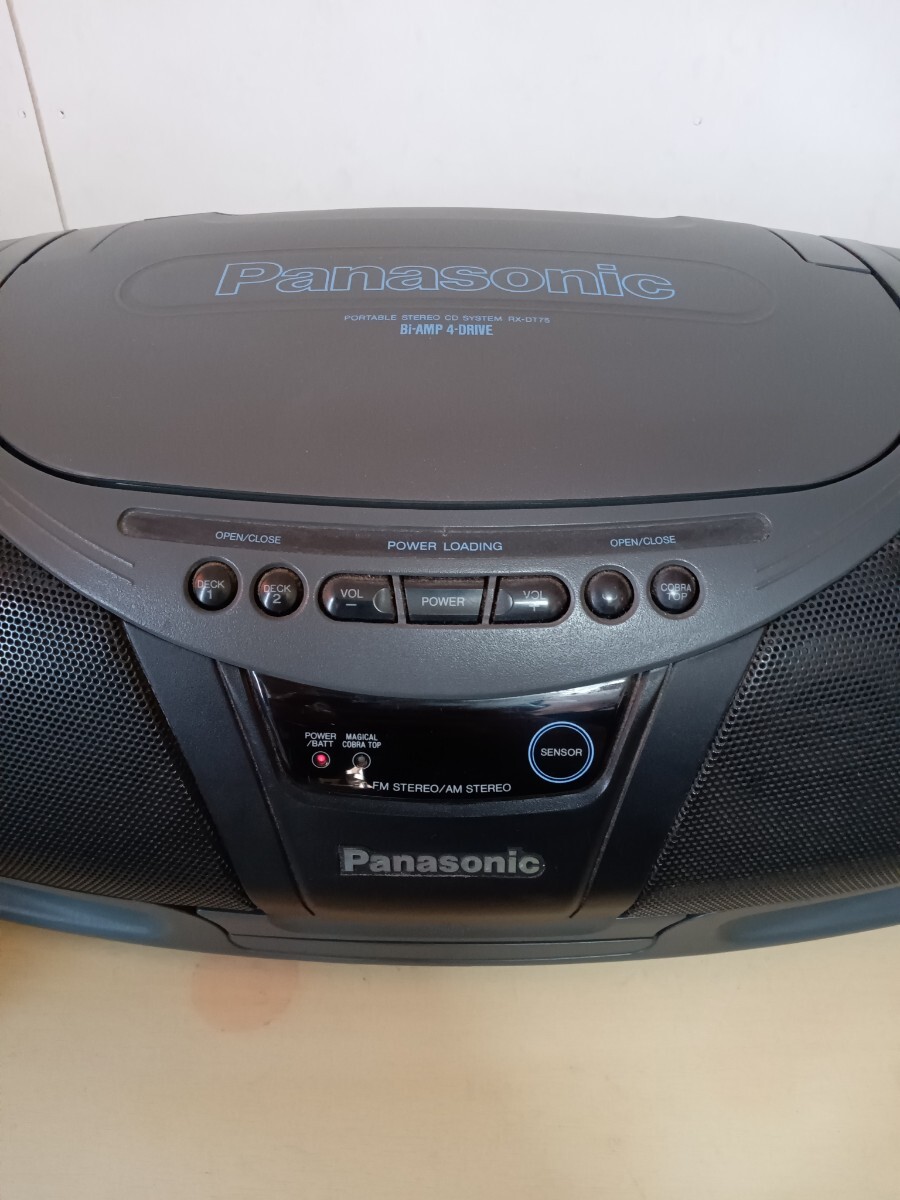 #257 通電確認済 ジャンク Panasonic パナソニック RX-DT75 コブラトラップ バブルラジカセ オーディオ機器 音響機器 の画像3