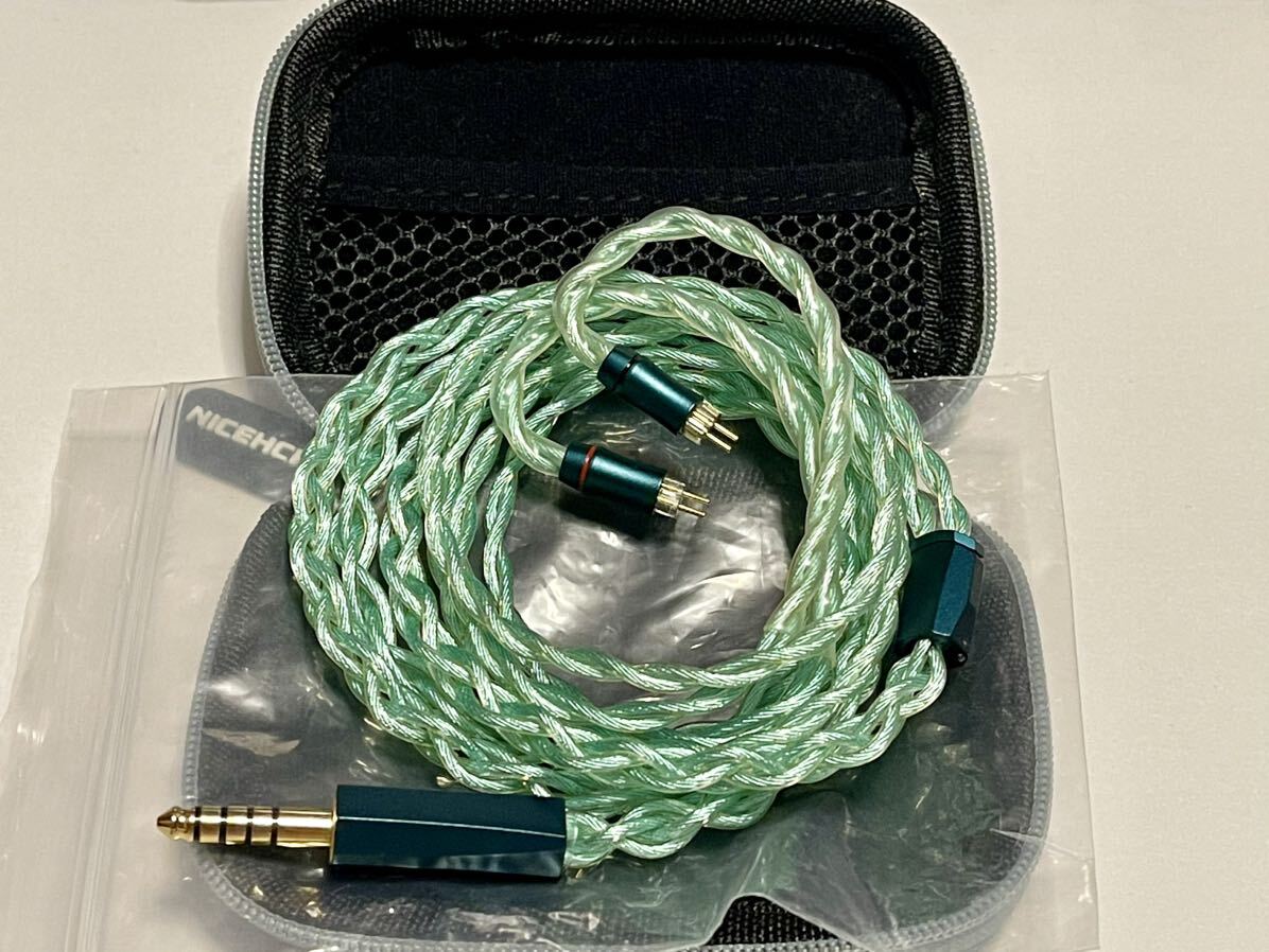 美品 NICEHCK FourMix 銀銅合金+7N高導電性銅+純銀+6N銀メッキOCC単結晶銅 2pin 4.4mm ハイブリッド ミックス リケーブル 中華イヤホンの画像1