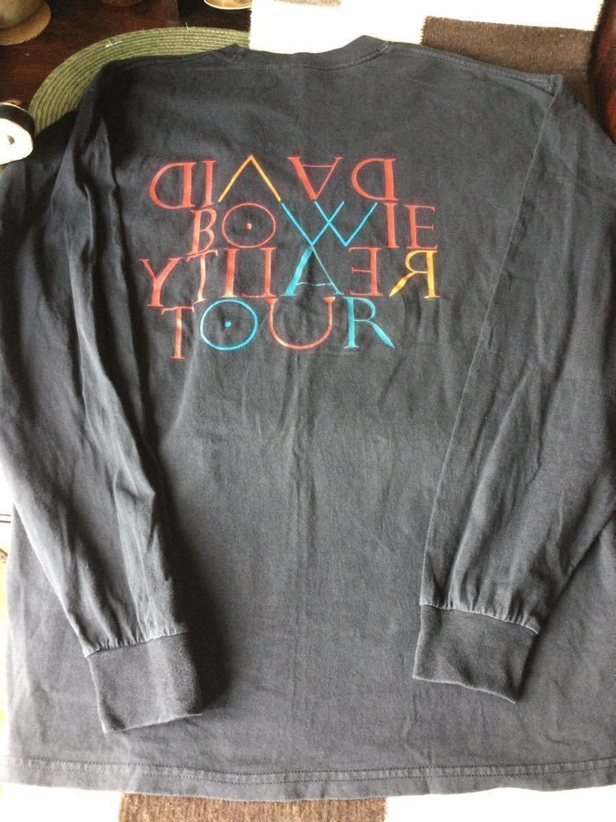 3000円〜 USED 00s 00年代 David Bowie デヴィッドボウイ 長袖 ロンT Tシャツ XL ロック バンド アート vintage t shirt ビンテージの画像2