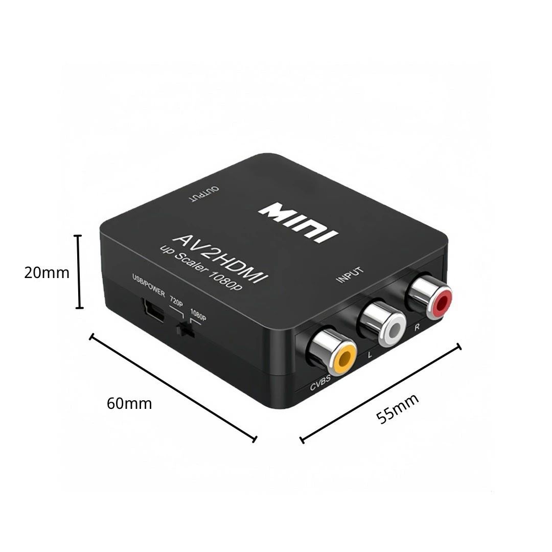RCA HDMI 変換アダプタ ブラック AV to HDMI コンバーター AV HDMI コンポジット HDMI変換アダプタ