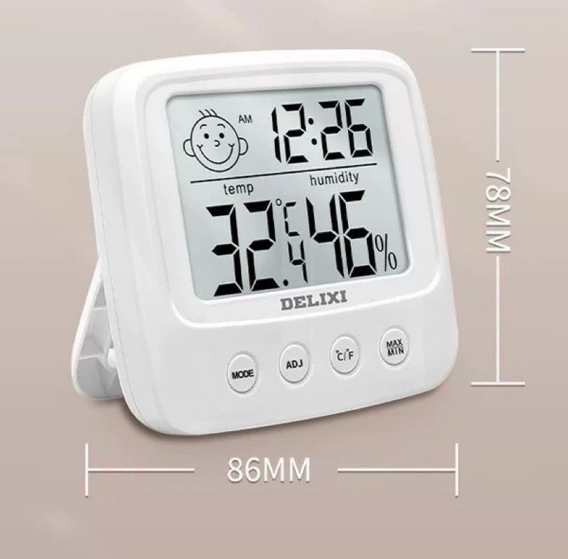 湿度計 温度計 湿度計 バックライト デジタル コンパクト 時計 アラーム 目覚まし時計 カレンダー バックライト付き 健康管理