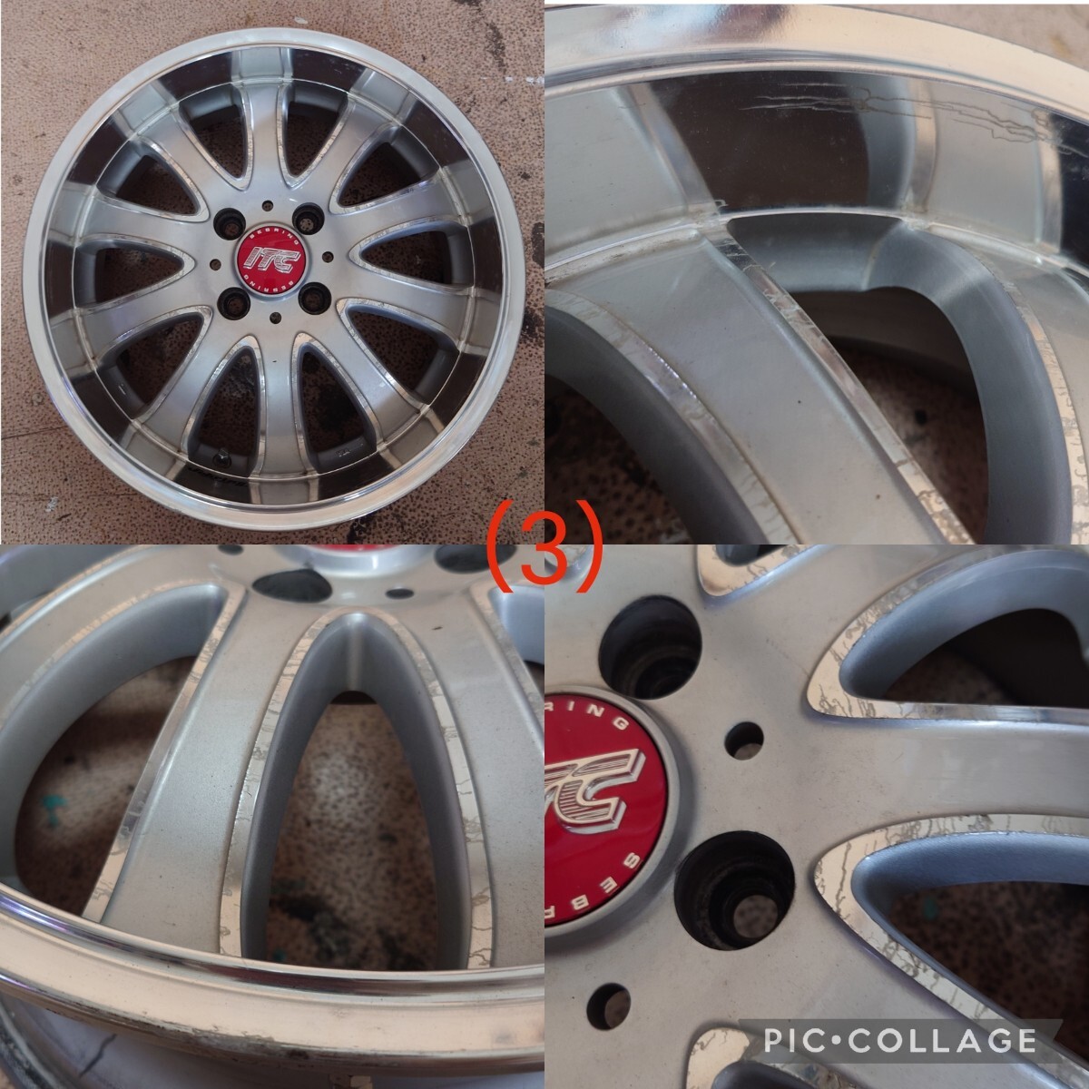 （中古４本セット）RAYS ITC-SPORT PROUD 16×6.5JJ ＋53 P.C.D.100 4穴 ハブ径65mm COLOR:MO #ITC SEBRING #レイズの画像6