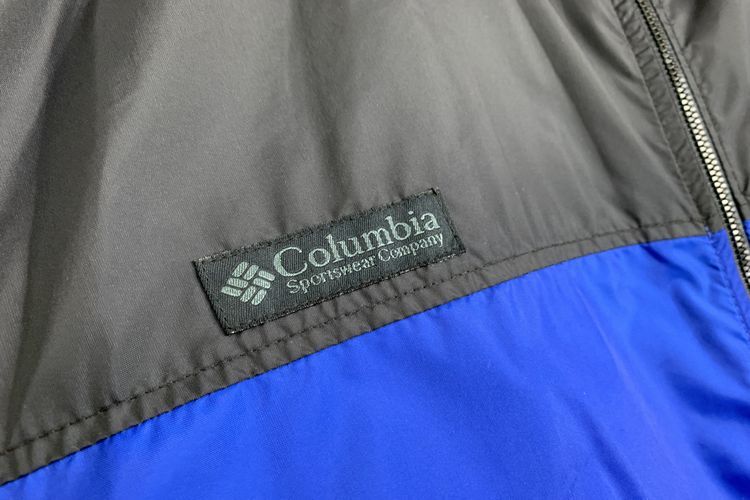 90sビンテージColumbiaコロンビア2トーンマウンテンパーカパッカブルナイロンジャケットXXLブラック×ブルーアウトドアアメカジnr24748_画像3