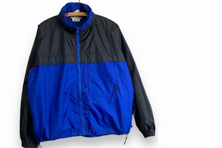 【再入荷】 90sビンテージColumbiaコロンビア2トーンナイロンフルジップ XLサイズ以上