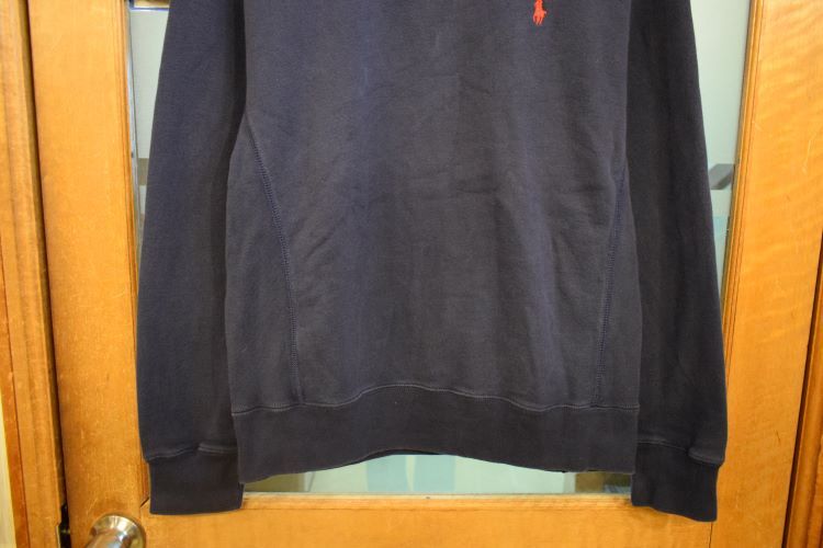 gdo color 90s Vintage POLO Polo RalphLauren Ralph Lauren front V sweat sweatshirt M navy navy blue color American Casual Street h23651