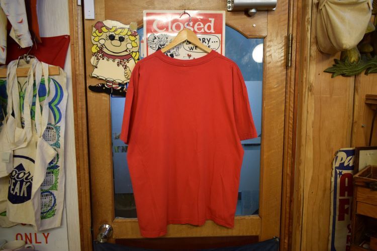 グッドカラーUSA製アメリカ製90SビンテージNAUTICAノーティカロゴプリントTシャツ赤レッドXLアメカジストリートオールコットンh23689_画像7