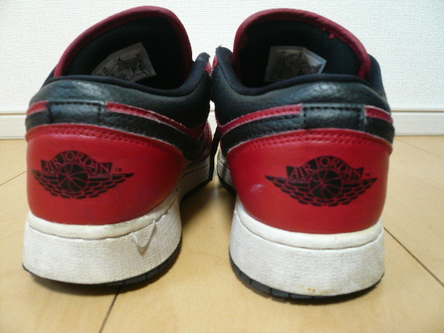 NIKE ナイキ GS Air Jordan 1 Low エア ジョーダン 1 ロー 553560-605 レッド×ブラック 25.0cm_画像3