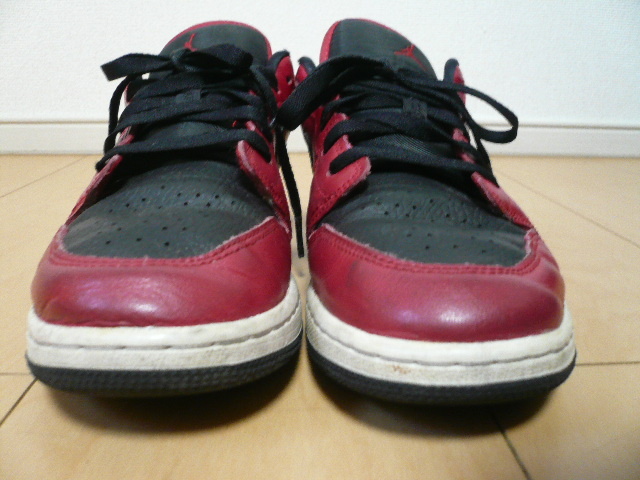 NIKE ナイキ GS Air Jordan 1 Low エア ジョーダン 1 ロー 553560-605 レッド×ブラック 25.0cm_画像5