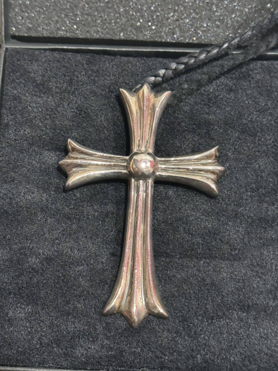 CHROME HEARTS クロムハーツ ラージクロス ネックレス 純正革紐 CHROME HEARTS クロムハーツ ラージクロス ネックレス 純正革紐