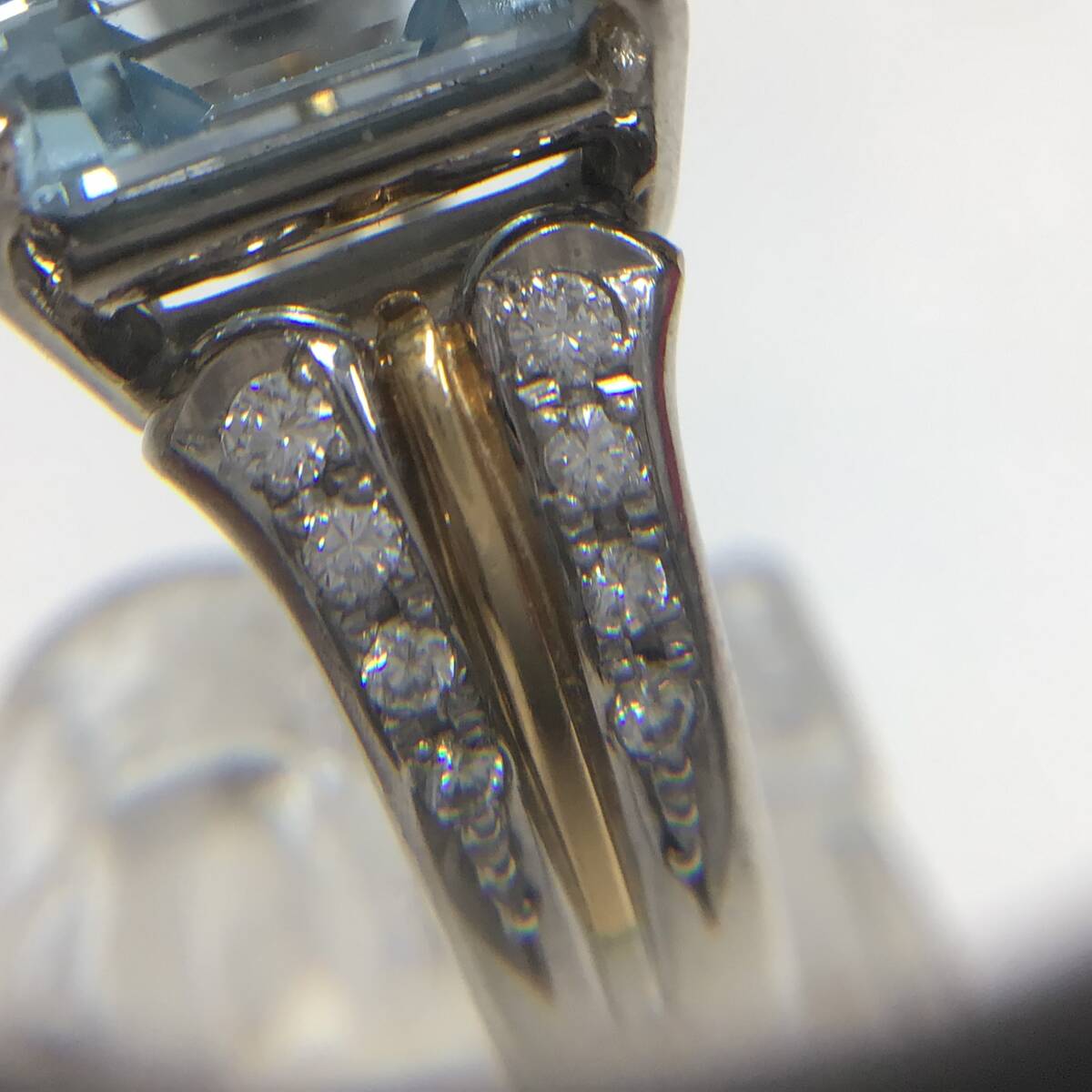 ＃4217 田崎真珠/タサキ プラチナゴールド アクアマリンリング ダイヤモンド0.17ct Pt900・K18 TASAKI 10.6g 指輪 レディースアクセサリーの画像9