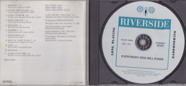 CD　限定盤★Bill Evans Trio* Everybody Digs Bill Evans　国内盤　(Riverside Records UCCO-9065)　帯付_画像2